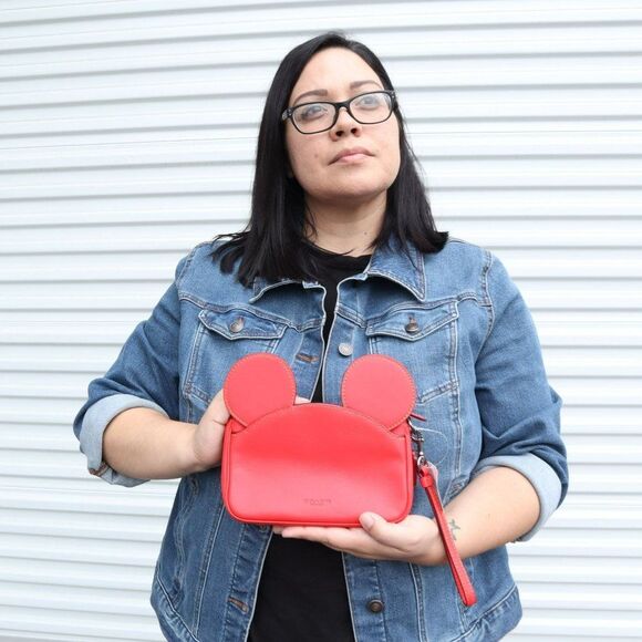 NWT Coach MICKEY MOUSE EARS Clutch  in Red - Picture 1 of 11